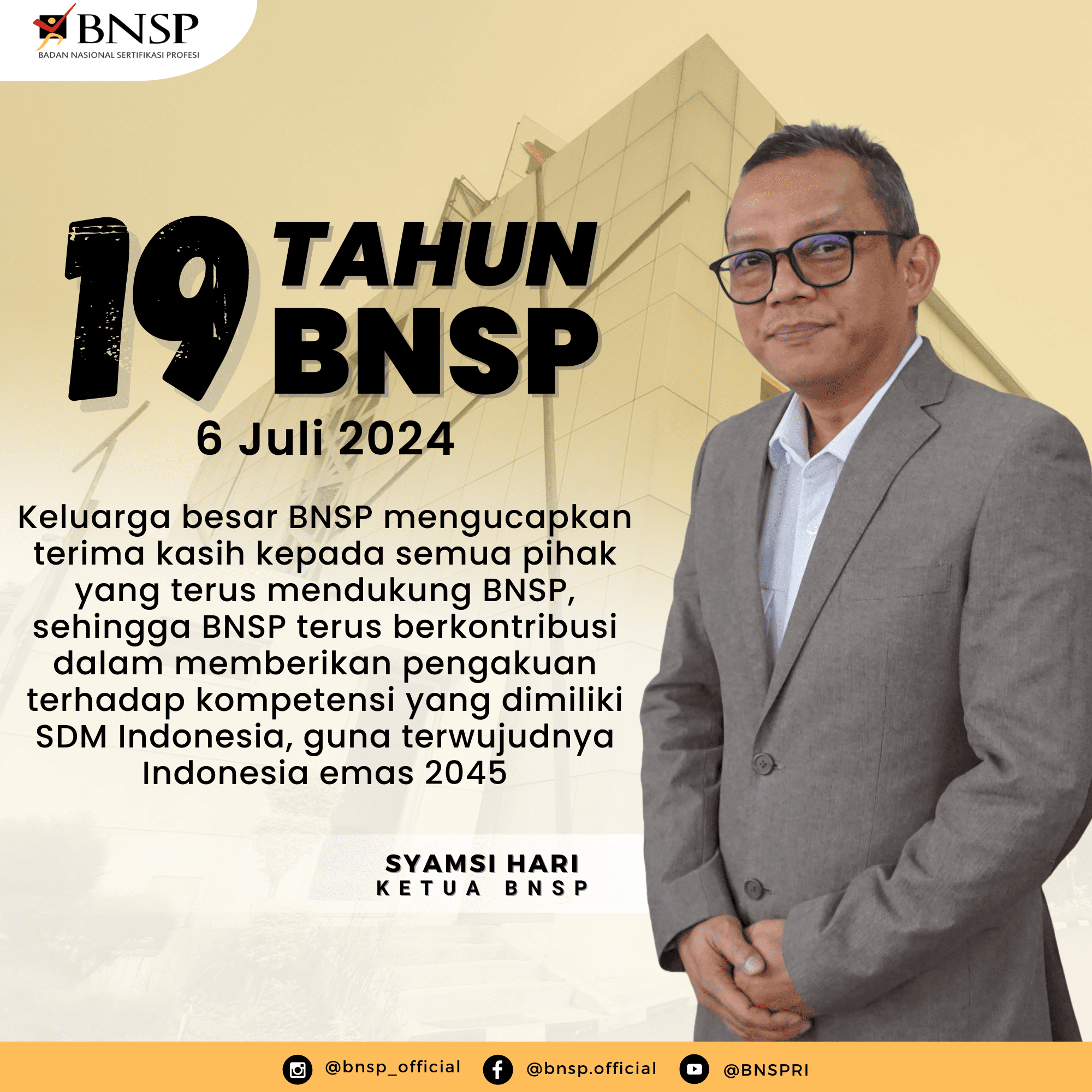 HUT BNSP Ke-19