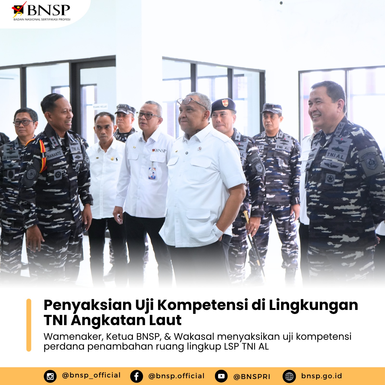 Wamenaker RI dan Ketua BNSP Saksikan Witness Perdana PRL LSP TNI AL di KRI Bontang-907